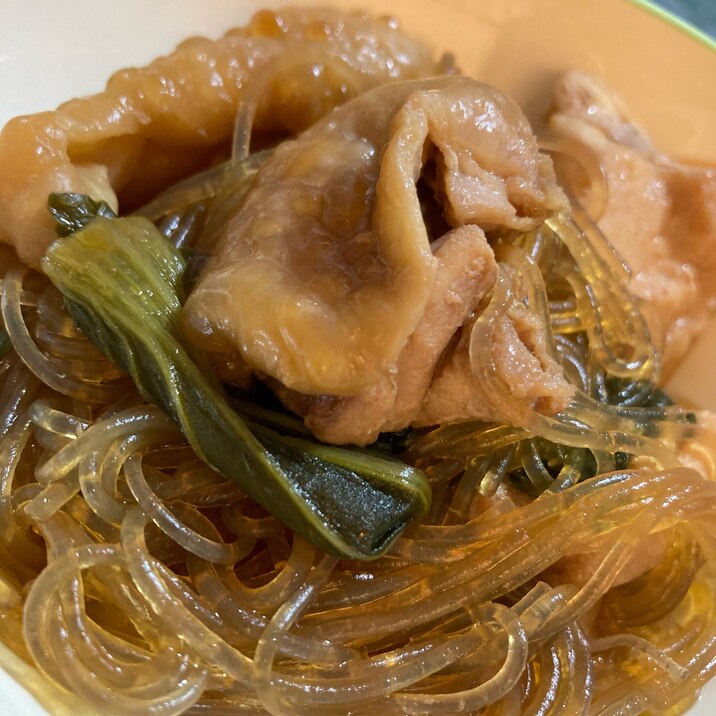 レンジで簡単！チンゲン菜と鶏肉のすき焼き